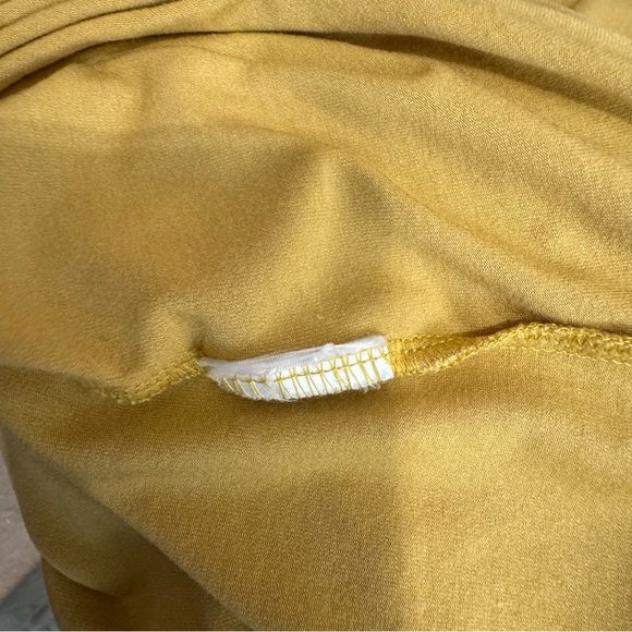 Another Love Mustard Boat Neck Distressed Split Hem High Low Tunic Top - Picture 6 of 6